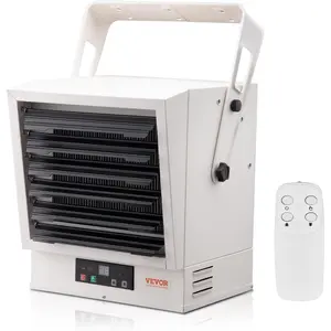 VEVOR Electric Garage Heater, 10000-Watt Digital Fan-Forced Wall/Ceiling Mount Shop Heater, with Remote Control Overheat Protection, Hardwired with 9-Hour Timer, Ideal for Workshop