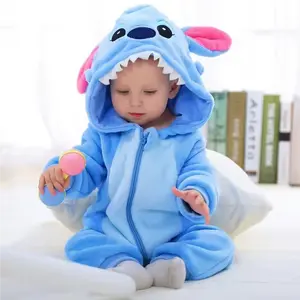 Blue Alien Stitched Romper Cosplay One-Pieces Hooded Jumpsuits Jumpers