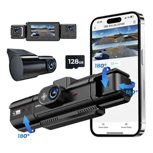 Sprleaf 4-Channel Dash Cam C88-WB | Anti-Battery Drain Radar Parking Guard | 1080P Front Cabin Rear 360° Security Camera | With Free 128GB SD Card