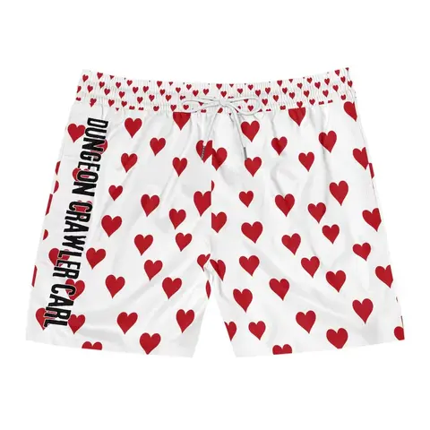 Dungeon Crawler Carl Heart Swim Trunks, LitRPG Fandom Beach Shorts