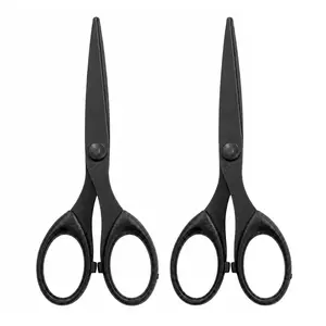 6.5 Inch Non-Stick Craft Scissors, Black Stainless Steel Precision Scissors for Scrapbooking, Tape, Paper, Jewelry Making, Hobbies & DIY Projects, Ambidextrous Handles, Pack of 2