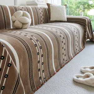 Country Style Couch Cover, 1pc All-Season Pet-Friendly Sofa Protector, Machine-Washable Home Decor for Living Room, Fits 1-4 Seater Sofas