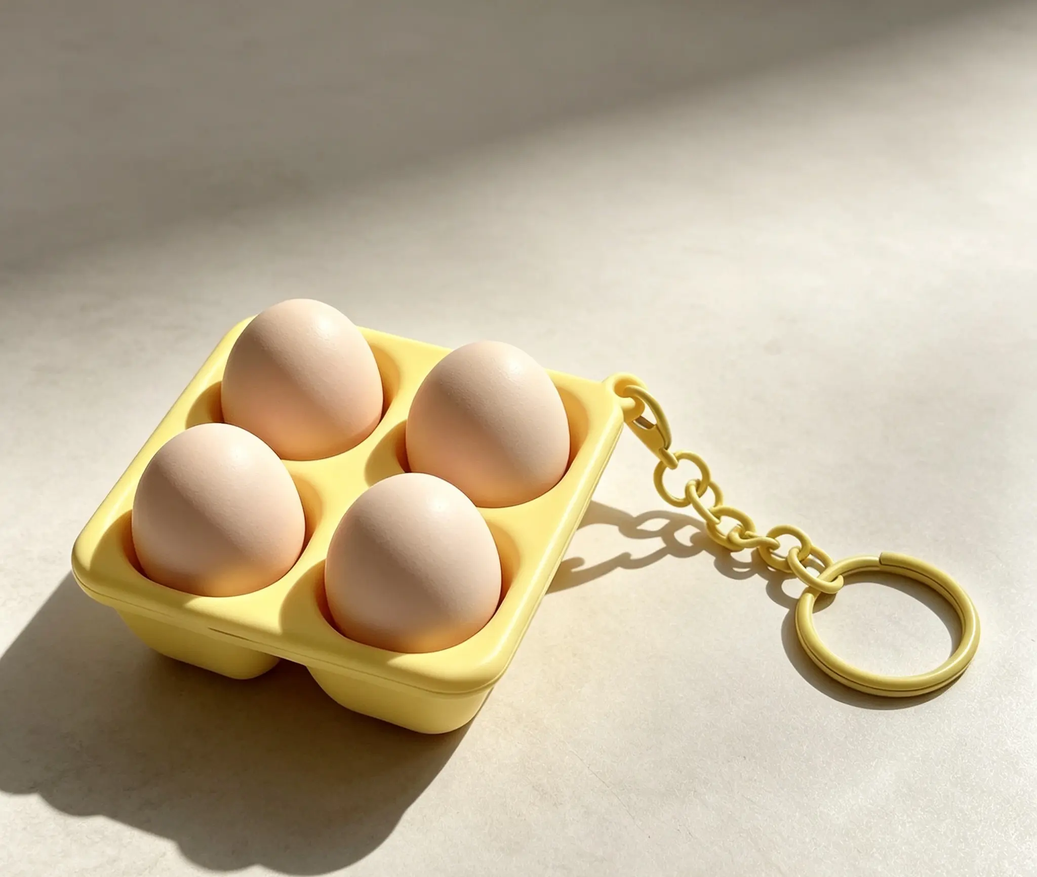 4-Grid Egg Shape Stress Relief Fidget Toy - Odor-Free Soft Rubber Portable Keychain with Detachable Chain Key Ring, Non-White Non-Crack Sensory Tool, Unisex Anxiety Release Cute Bag Pendant Gift & Decor