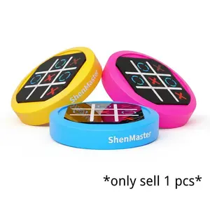 Portable Electronic Tic Tac Toe Game Toy, 3-In-1 Handheld Gaming Machine, Silent Mode, Ideal for Kids and Adults, Travel Board Game