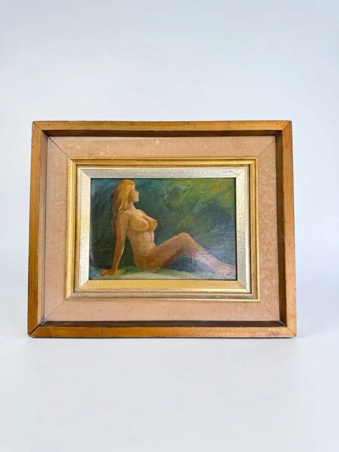 Original Female Nude Oil Painting on Artist’s Board | Signed Vintage Framed Artwork