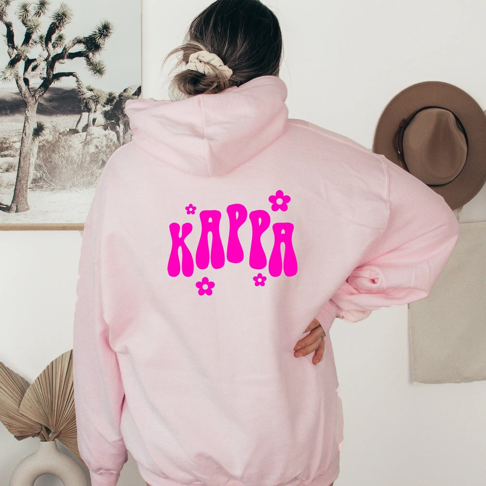 Kappa Kappa Gamma Retro Floral Pink Hoodie - Kappa