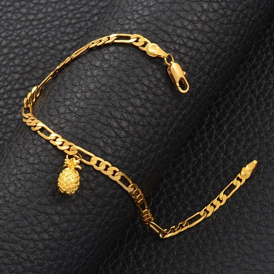 Pineapple Bracelet, Ankle Necklace, Ring, Jewelry