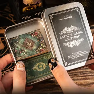Antique Magic Book Series Set, 2 Books Handmade Diary Material, DIY Scrapbook Card Background Decoration, Craft Supplies