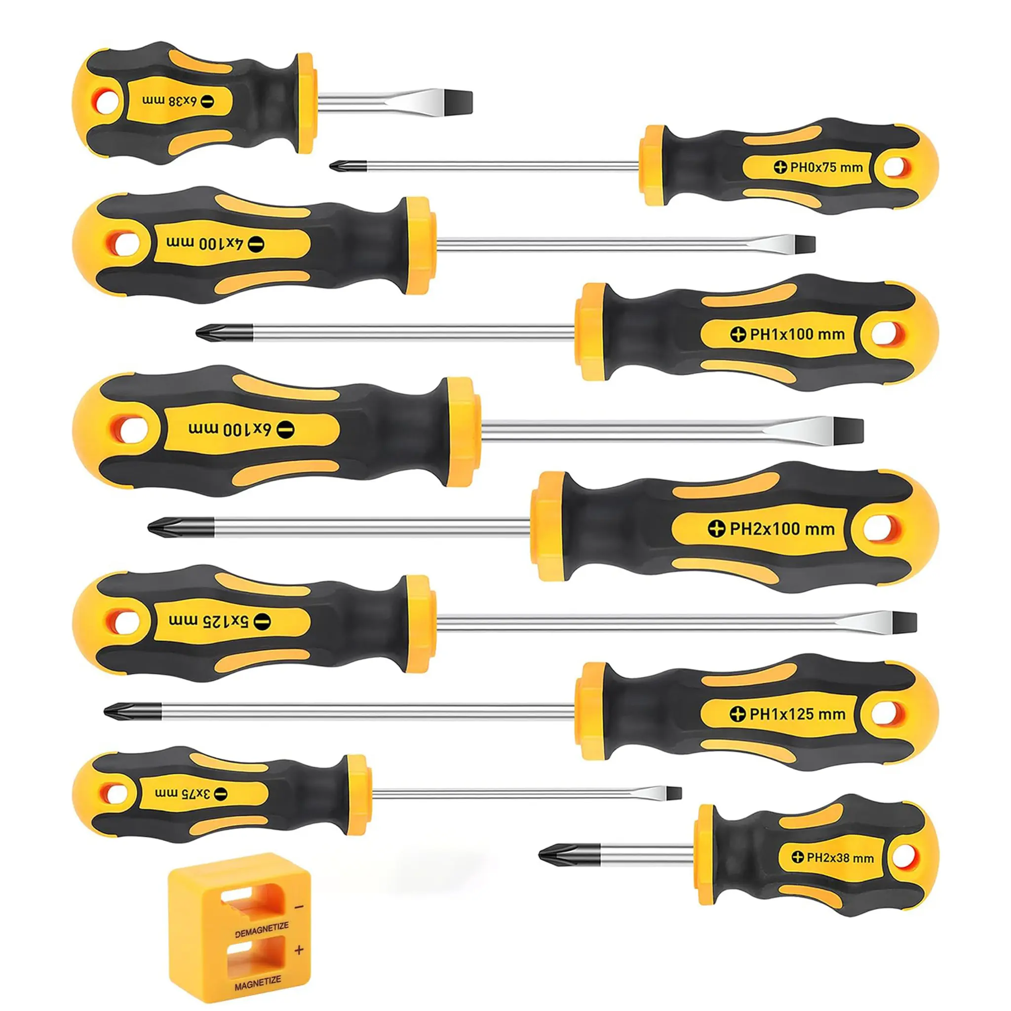 11-Piece Magnetic Screwdriver Set for DIY Projects, Beginners & Home Use - Includes Phillips, Flat-Head Screwdrivers, Magnetizer, and Storage Case