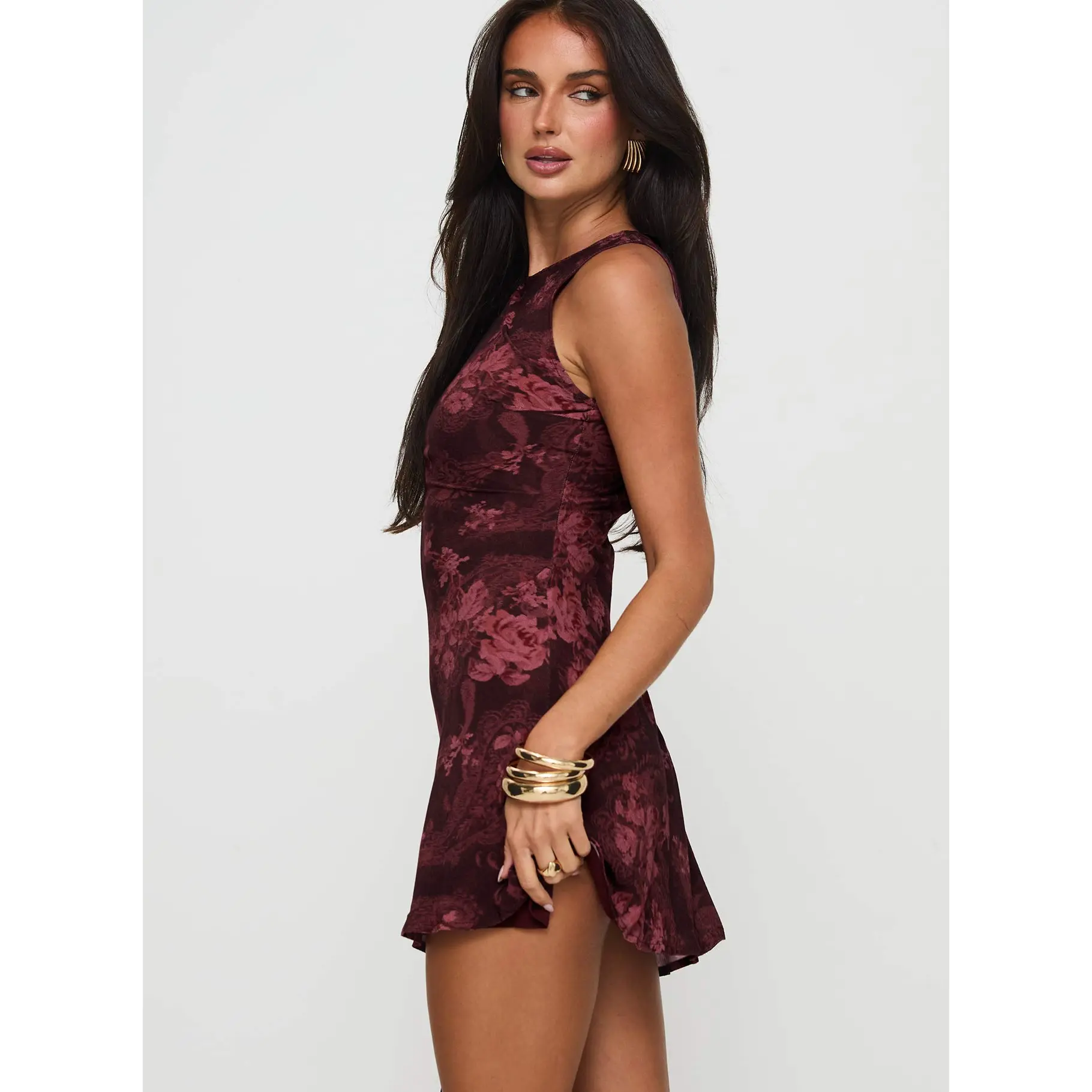 vivre mini dress burgundy paisley tall Vivre Mini Dress Burgundy Paisley Tall