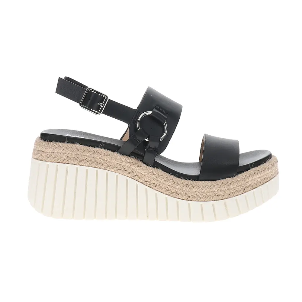 MIA Womens Yuna Slingback Platform Espadrille Sling Back Casual Sandals Casual High Heel 3" & Up - Black