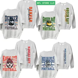 Vintage  Football Ash Grey 2 Side Crewneck Sweatshirt, Retro 90s Graphic Style All Teams Football Shirt, Gift Fan Sport Menswear Cotton, Sports Home Town, Menswear, Custom Team  HE