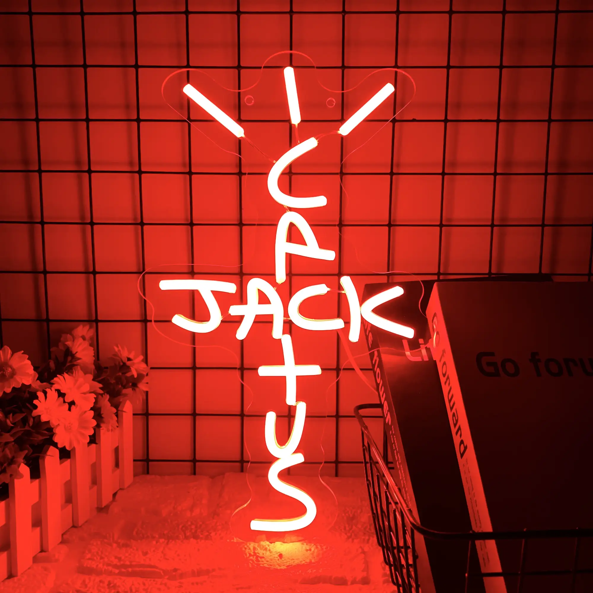 Cactus Neon Sign Red Words Neon Light Sign Wall Art Neon Light For Rap Talking West Coast Light Sign For bedroom Home Bar Pub Party Decor