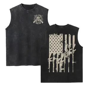 One Nation Under God, 2nd Amendment Patriotic American Washed Vest - Men's Basic Crew Neck Washed Vest, Father's Day, Christmas, Birthday Gift For Men ,Black-Hoodie Black-Sweatshirt