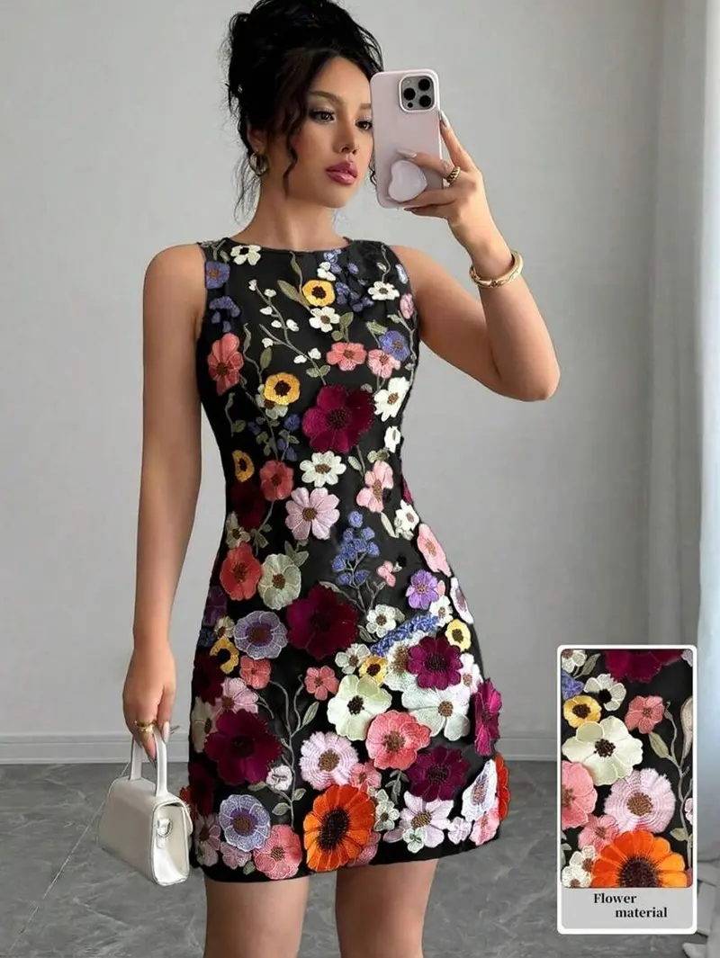 bhldn floral appliqu fit-and-flare mini dress - TikTok Shop bhldn floral appliqu fit-and-flare mini dress - TikTok Shop