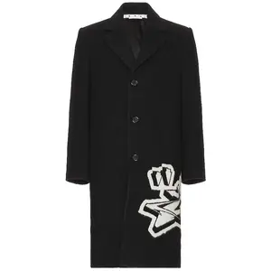 OFF-WHITE Graff Wool Skate Coat in Black & White