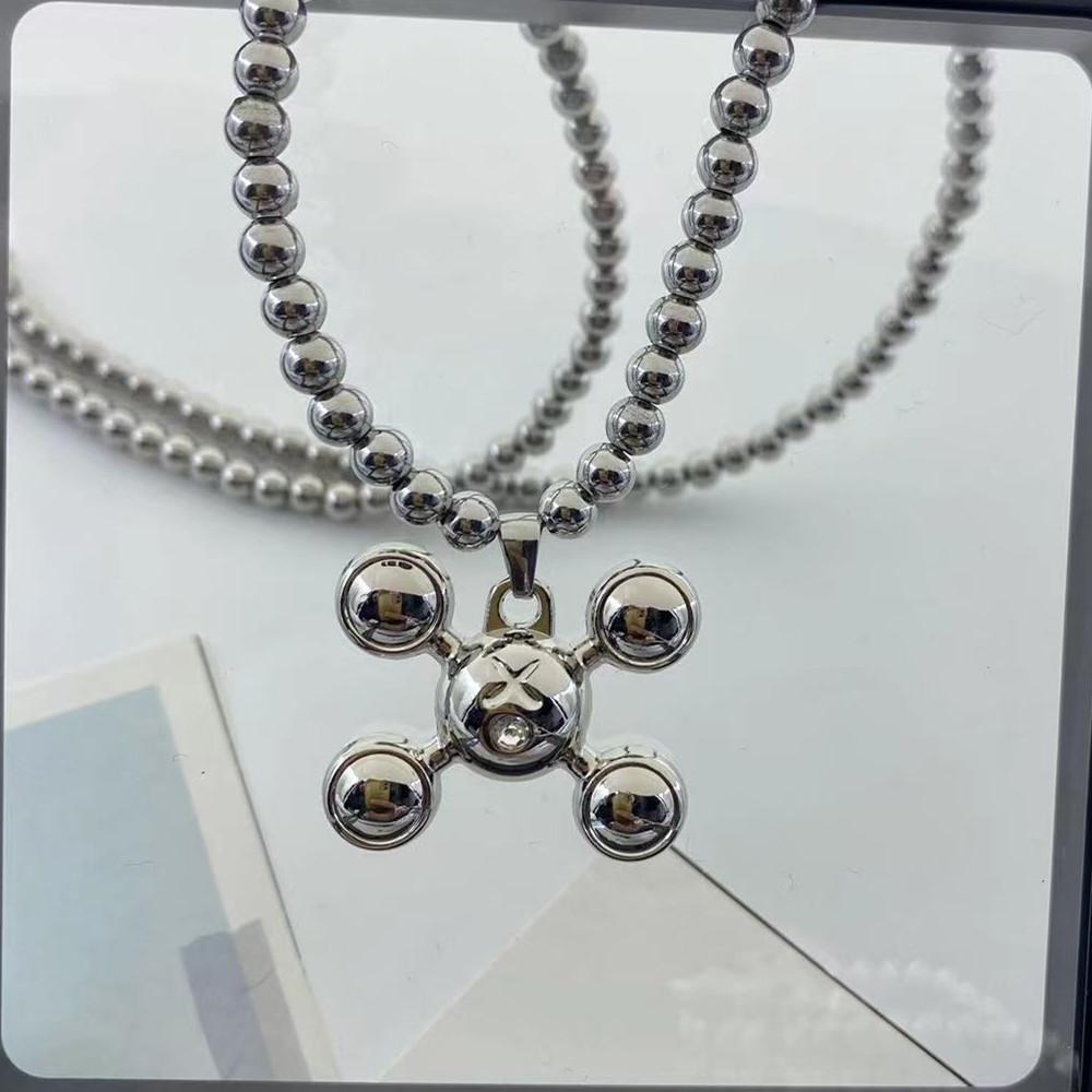 Quad Ball Pendant Hip Hop Style Stainless Steel Jewelry Men's and Women's Fashion Personality Necklace Collection Wholesale