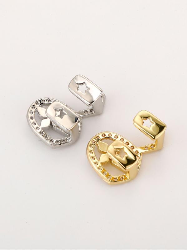 CRUSH CR 1pc 18K Gold Plated Copper Cross Star Grillz with CZ Stones, Silver & Gold Finish – Elegant Hip-Hop Tooth Jewelry Tooth Gems for Female, Black Women, Girls, Men & Boys. Perfect for Parties, Halloween, Cosplay & Gifts! Trendy Bling Accessory