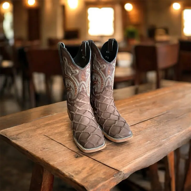 Matte brown fish boots Matte brown fish boots