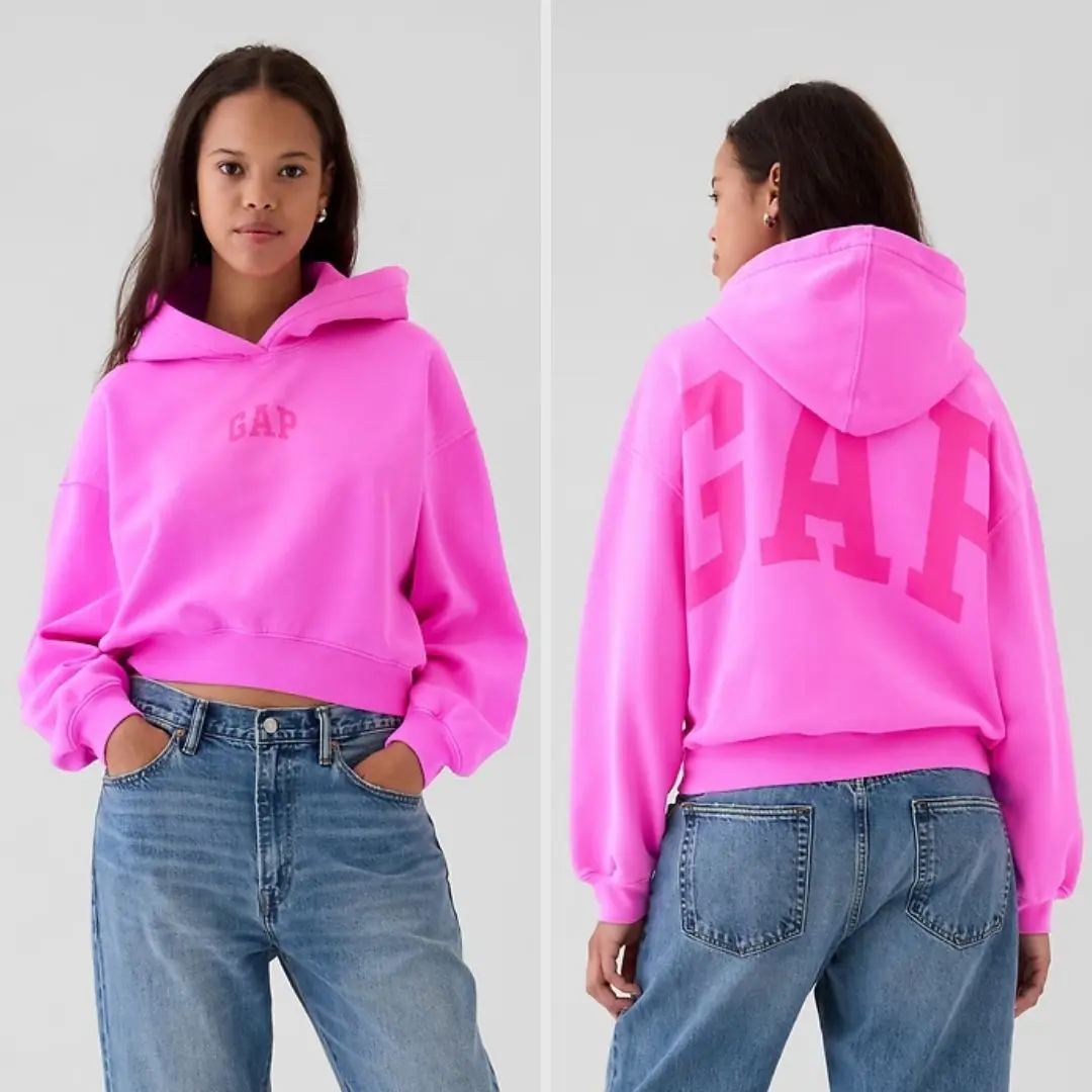 GAP VintageSoft Crop Logo Hoodie - TikTok Shop