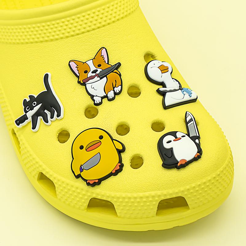 Cartoon Animals Duck Dog Croc Shoe Charms for Kids Boys Girls Women Men PVC Wristband Sandals Clog Accessories Party Favor with Dragon and Character Designs