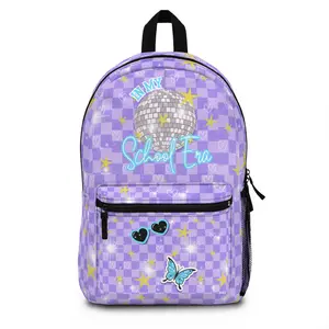 Purple Checkered Backpack for Students, Trendy School Era Bag, Cute Kid's Backpack, Butterfly Design Backpack, Fashionable School [...]