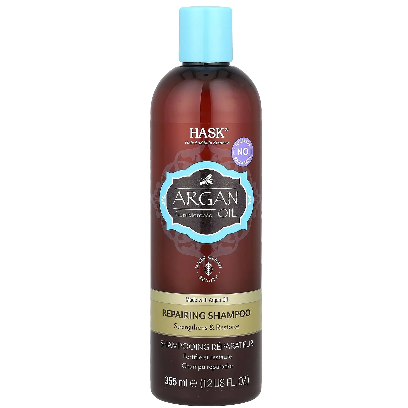 Hask Beauty Argan Oil From Morocco, Repairing Shampoo, 12 fl oz (355 ml)