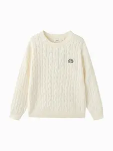 Balabala Kids' Striped Knit Sweater - Soft Cable Knit Pattern for Everyday Wear, Simple Stylish Design, Comfortable & Versatile