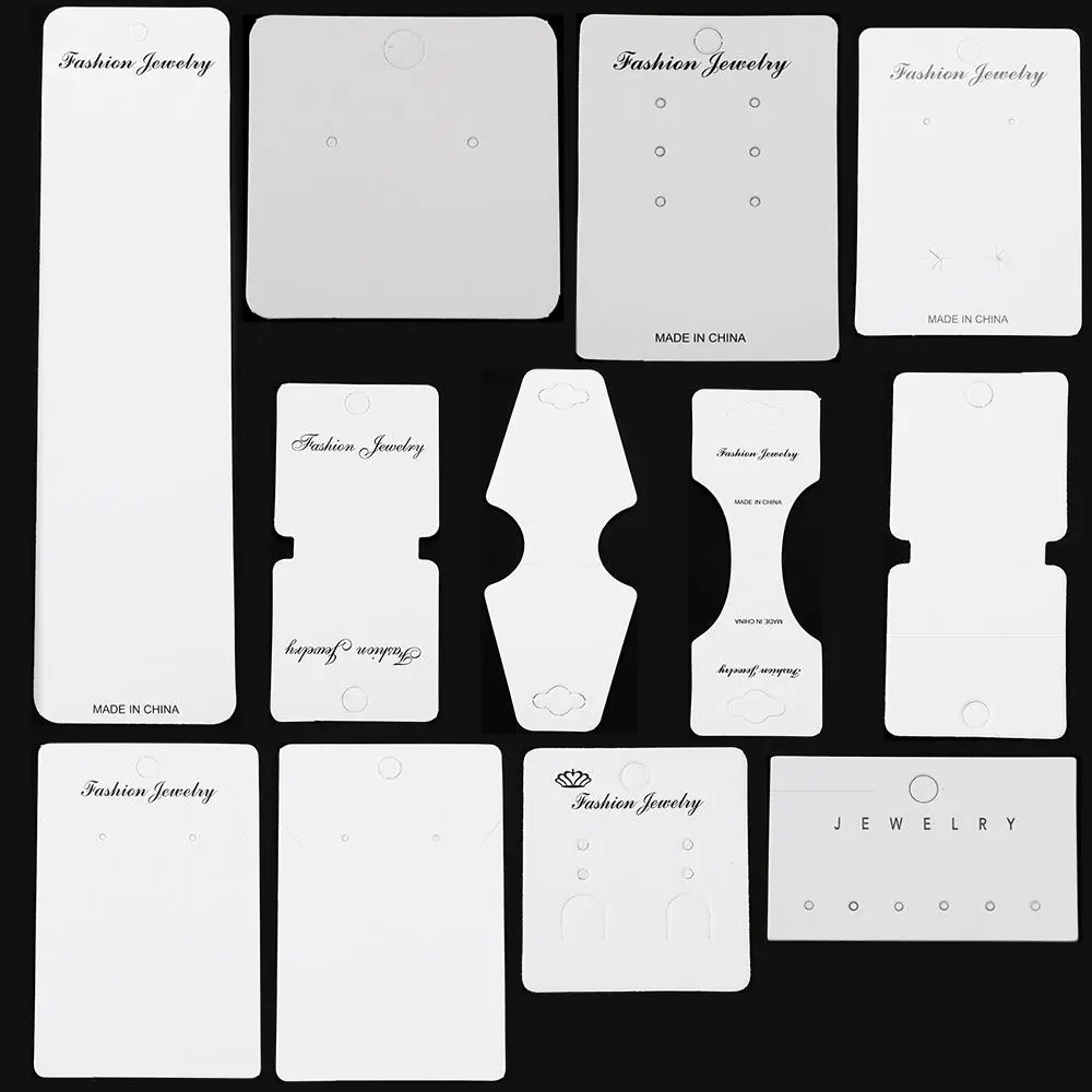 50pcs/lot White Paper Card Earring Cards Necklace Pendant Bracelet Foldable Display Card for DIY Jewelry Packaging Supplies