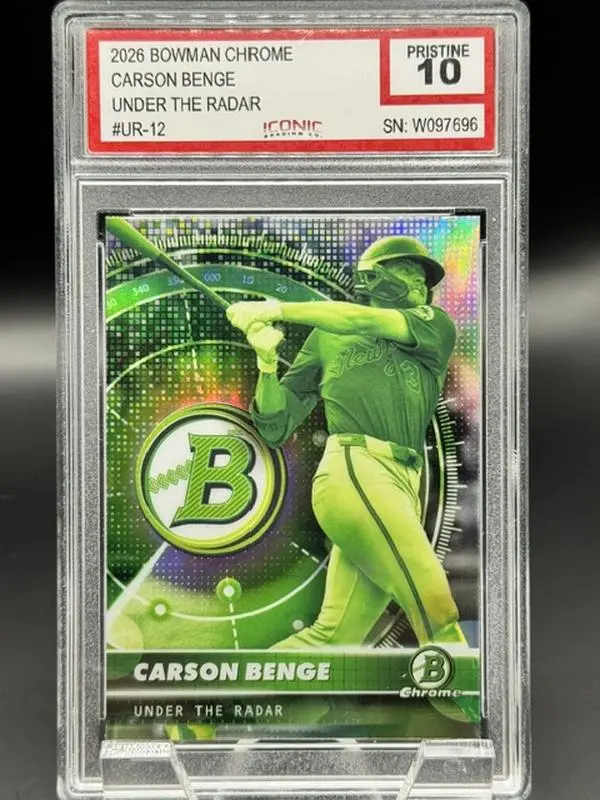 2026 Bowman Chrome Under the Radar Baseball Card Carson Benge #UR-12 Graded Pristine 10