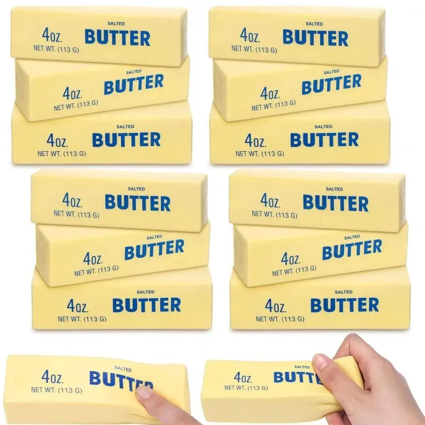 Realistic Food Shaped Stress Relief Toys Soft Slow Rebound Butter Squeeze Finger Sticks for Anxiety Relaxation