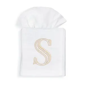 Embroidered Tissue Box Cover with Single Letter Formal Monogram