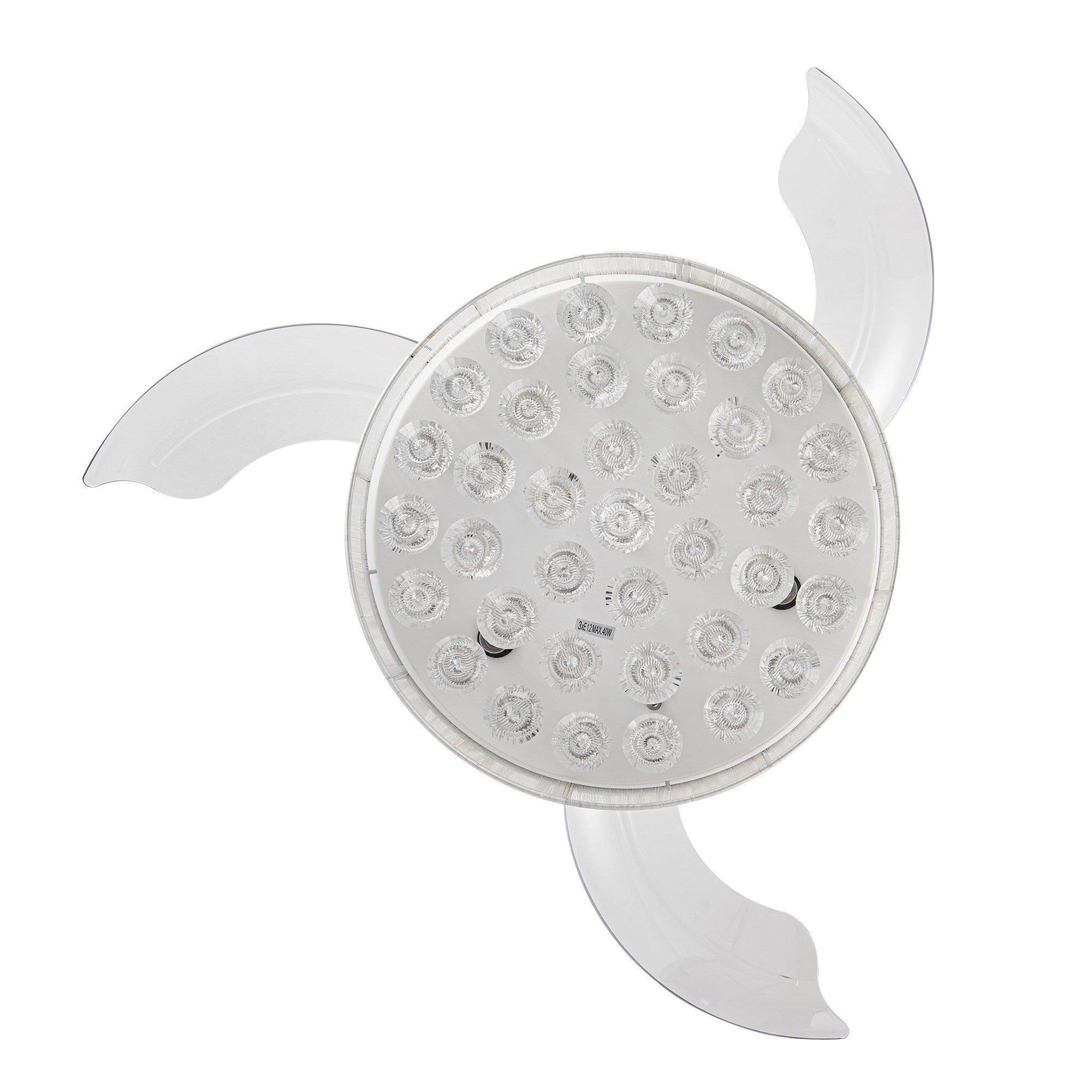 36" Bangaiore Modern Crystal Ceiling Fan, Downrod Mount with LED Light & Remote Control