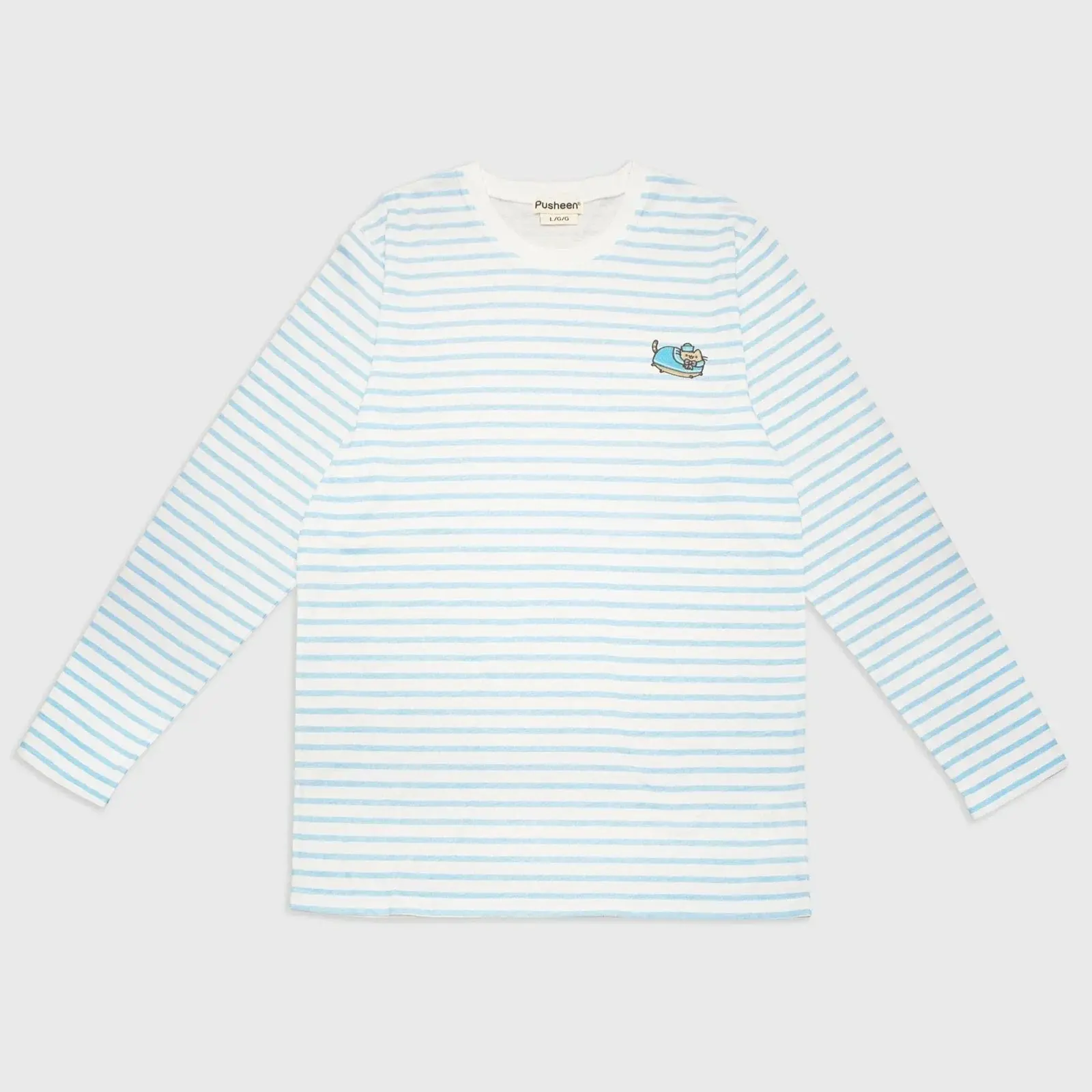 Adult Pusheen the Cat Sailor Stripe Long Sleeve Unisex Shirt