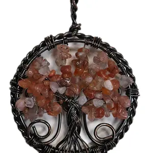 Orange Carnelian made into a tree of life.
