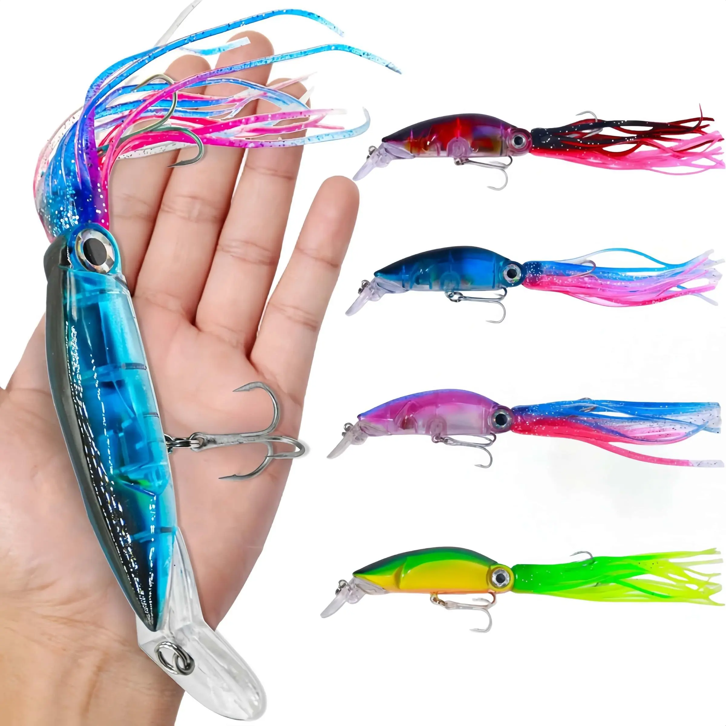 deep sea fishing lure kit 24-Piece Tackle Box Set - Premium Bass Lures Variety Pack with Poppers, Minnows, Frogs & Soft Baits The tackle kit comes as a complete set for fishing crappie includes 20 fishing baitholder hooks PROBEROS Trolling Lure Set for