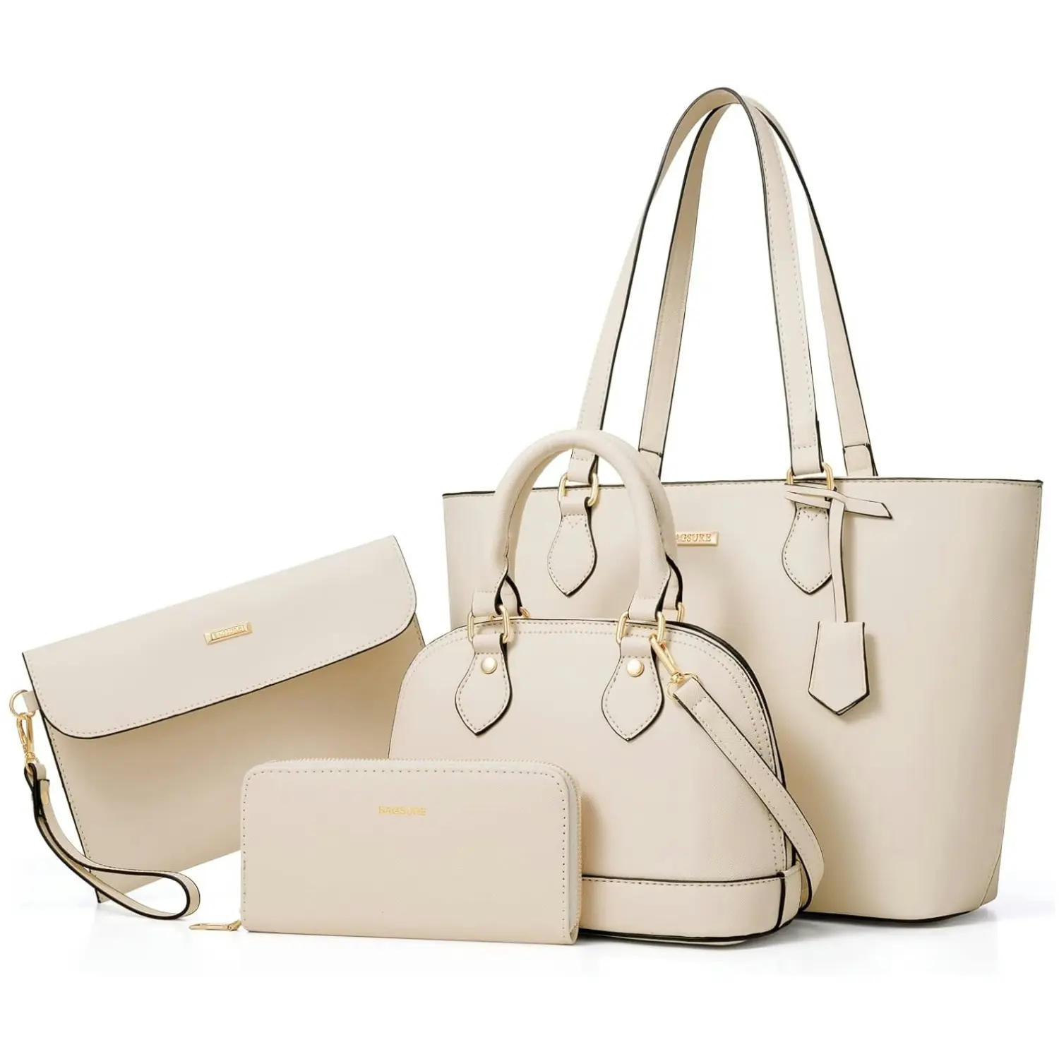 4PCS Women’s Handbag Set – Tote, Shoulder, Crossbody & Wallet | Stylish PU Leather Purse Set, Perfect Gift for Ladies & Girls, Practical & Fashionable, Durable & Long-Lasting, Functional Design