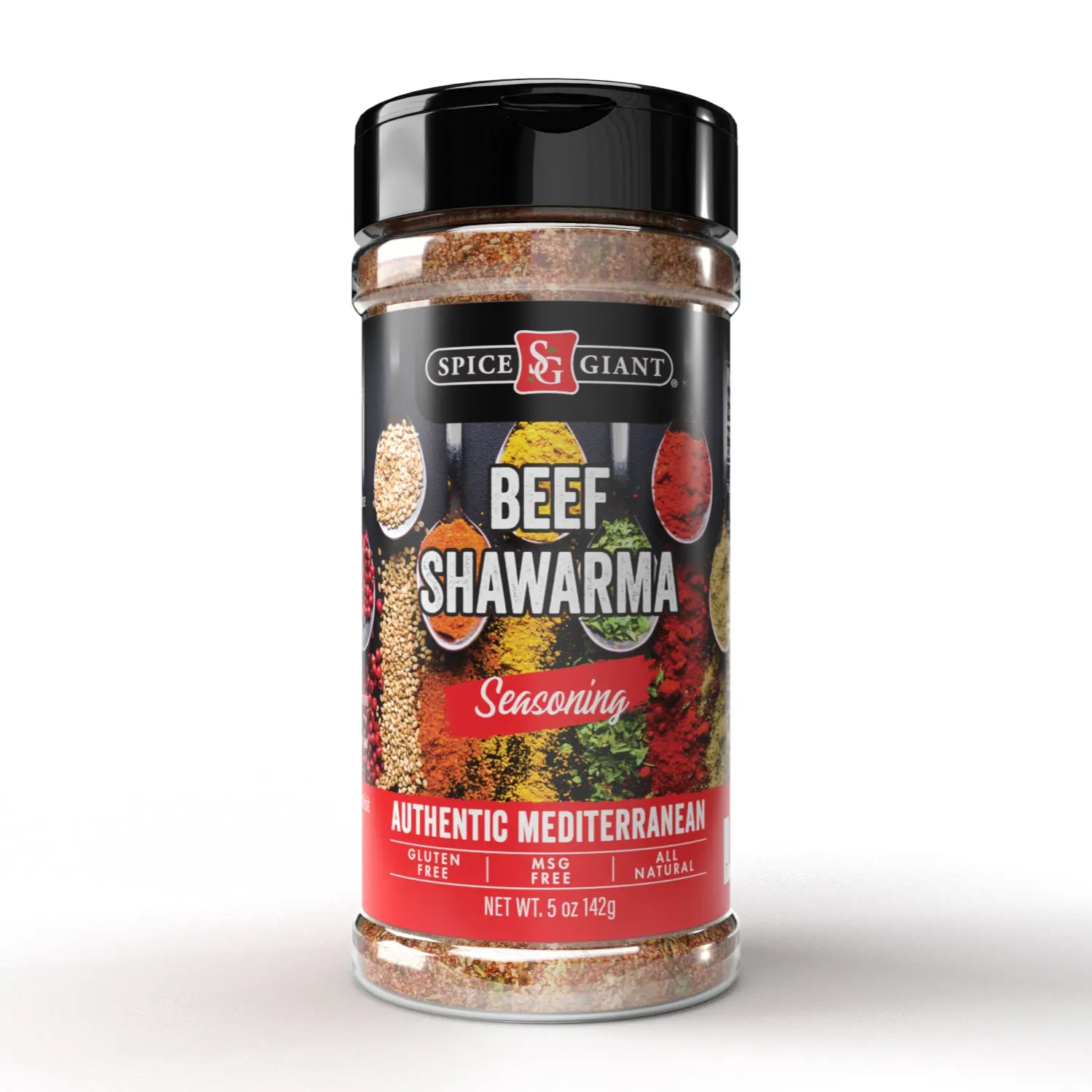 Beef Shawarma Seasoning 5 oz | Beef Shawarma Spice | Spice Giant | All Purpose Ground Beef, Steak, Chicken, Seafood & More Seasoning | Authentic Mediterranean Blend, Middle Eastern.