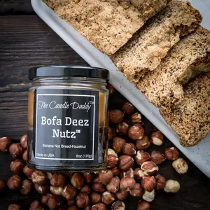 Bofa Deez Nutz Banana Nut Bread n Hazelnut Vanilla Scented Candle - Double Pour - 6 Ounce - 40 Hour Burn Time