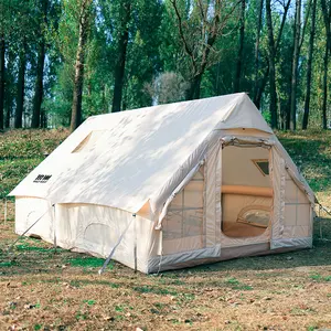 Oversized inflatable tent for outdoor camping, portable folding two bedroom cabin, rainproof and thickened camping overnight equipment