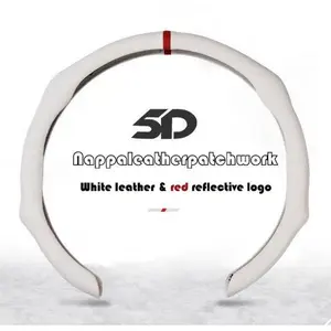 Nappa Leather Centering Mark Steering Wheel Cover Quick Turn Non-Slip Breathable Ultra-Thin Universal Grip Cover for Four Seasons Car Accessories Automotive