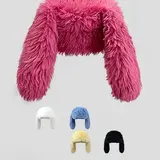 Unisex Furry Warm Winter Bunny Bonnet - Long Fursuit Ears, Cold-Resistant Quirky Gift, Cutecore Roleplay Accessory, Halloween Costume Prop, Photo & Comedy Use