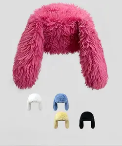 Cute Long Bunny Ear Plush Hat , Funny Costume Accessory,Fashion Streetwear Photo Shoot,Send Small gifts To Family Members, Unisex Warm Winter Cap Party Event Props Party Decoration Supplies