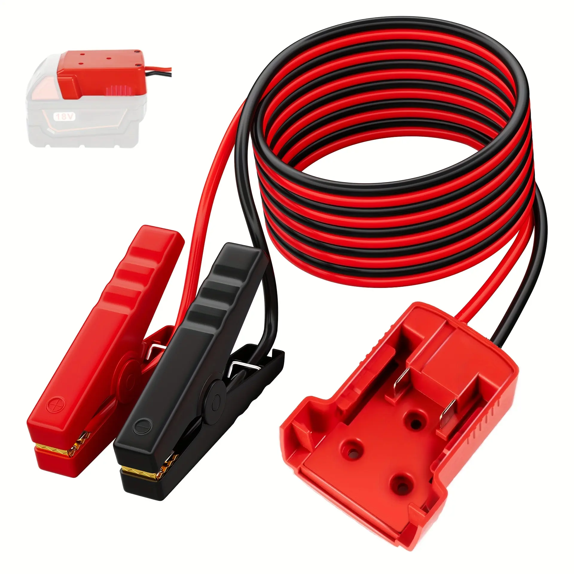 Car Battery Igniter Automotive Emergency Power Kits 12AWG Cable 64.96inch for Milwaukee M18 Jumper Starter Jump Kit Power Tool Line