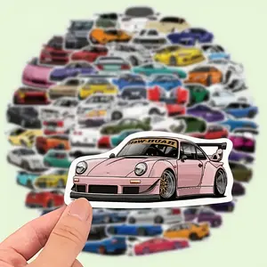 100pcs Vibrant Supercar & Racing Graffiti Stickers - Durable PVC, Self-Adhesive Decals for Laptops, Water Bottles, Helmets & More - Colorful Auto Designs for Motorcycle, Guitar, Luggage - Ideal Holiday & Reward Gifts