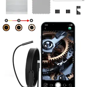 LED Industrial Endoscope Camera, 8.0mm Semi-Rigid Snake Camera, Ip67 Waterproof Inspection Scope for iPhone/iPad, Car & Air Conditioning Check