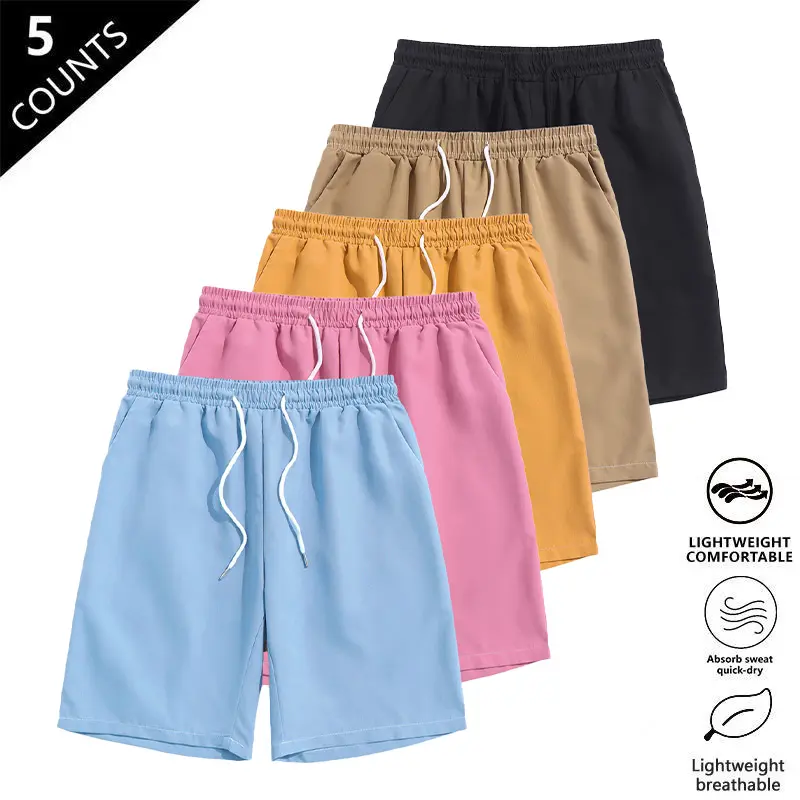 ZAFUL Men Shorts Solid Color Basic Casual Shorts Minimalism Menswear Tropical workout gear
