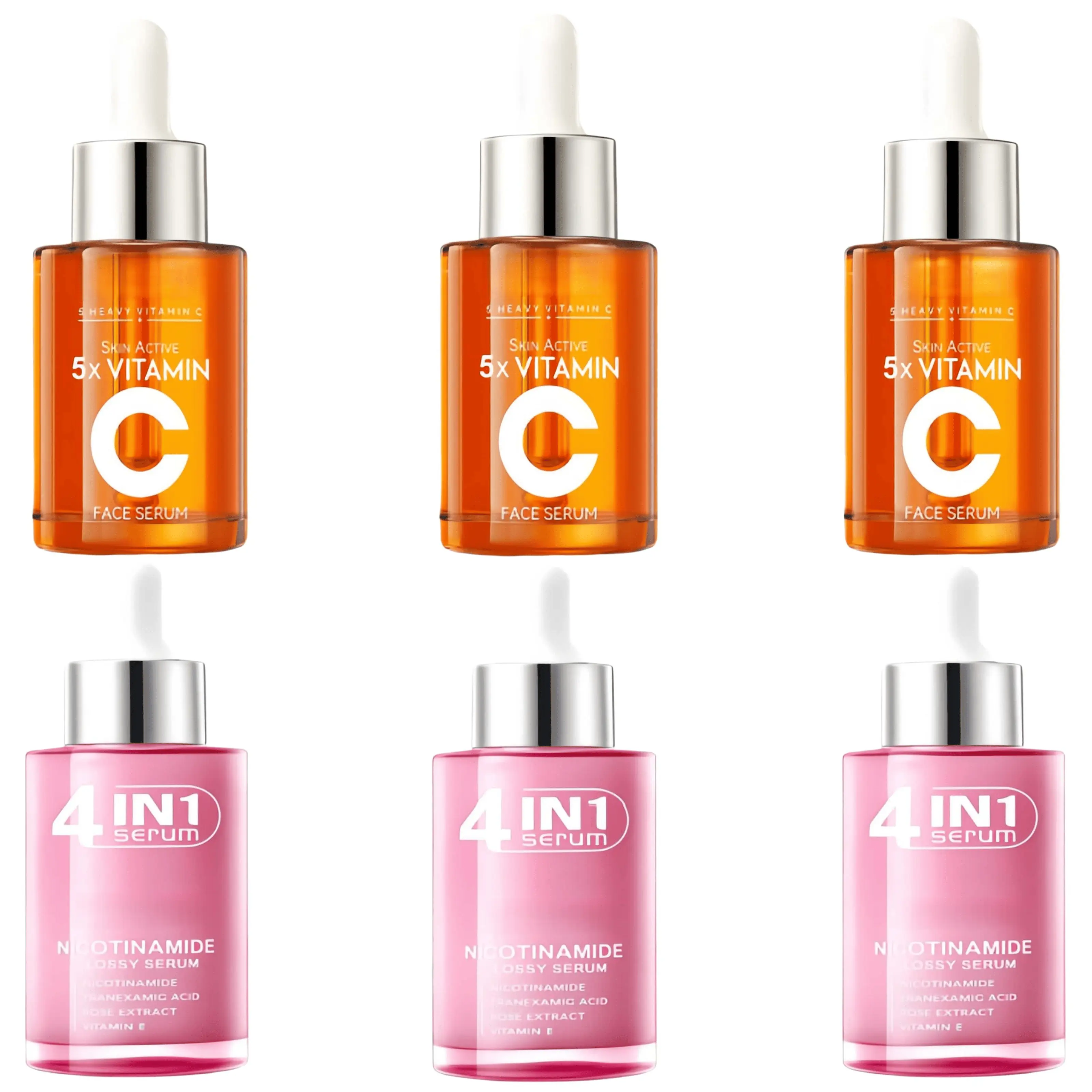 【3PCS】5x Vitamin C & Korean 4in1 Face Serum Korean Vitamin C Face TonerSerum 5 En 1 Moisturizing & Nourishing Serum 30ml for Comprehensive Skincare