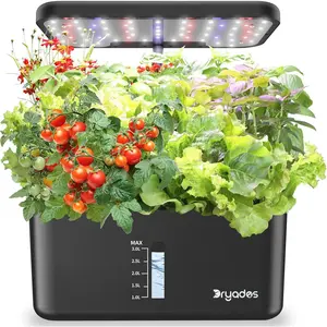 Hydroponics Growing System Indoor  Garden, 10-Pod Indoor Gardening System with 24W Full- LED Grow Lights, Quiet  Water Pump,  Germination Kit for , Vegetables