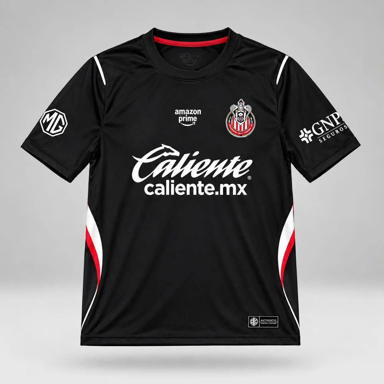 black Chivas Away Soccer Shirt 26-27, Quick-Dry Short Sleeve Soccer Jersey, Breathable Game Day Sports Top, Liga MX Fan Gear